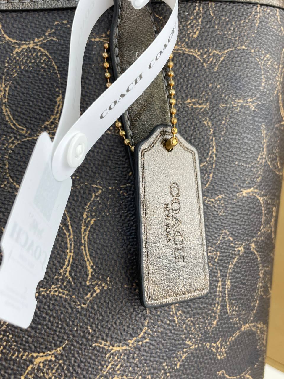 Coach City Tote Bag Brown Signature