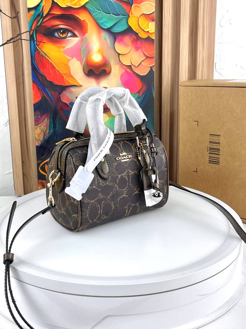 Coach Mini Rowan Crossbody Bag In Loved Signature Canvas With Charms
