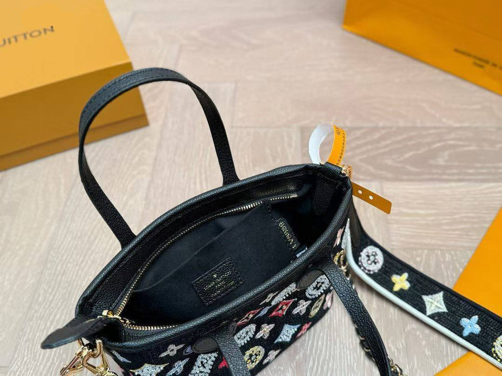 Louis Vuitton embellished denim mini tote