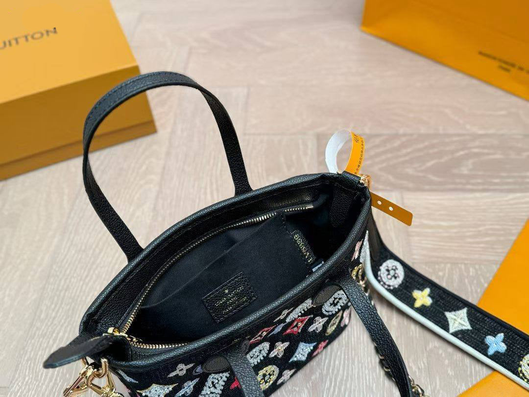 Louis Vuitton embellished denim mini tote
