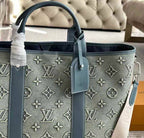 Louis Vuitton Monogram Washed Denim Weekend Tote NM Blue