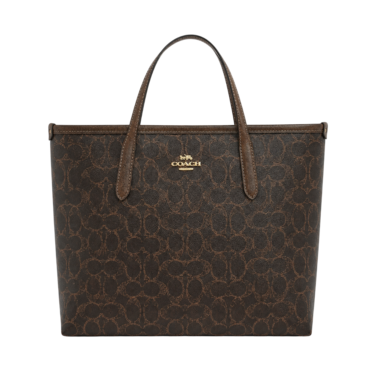 Coach City Tote Bag Brown Signature