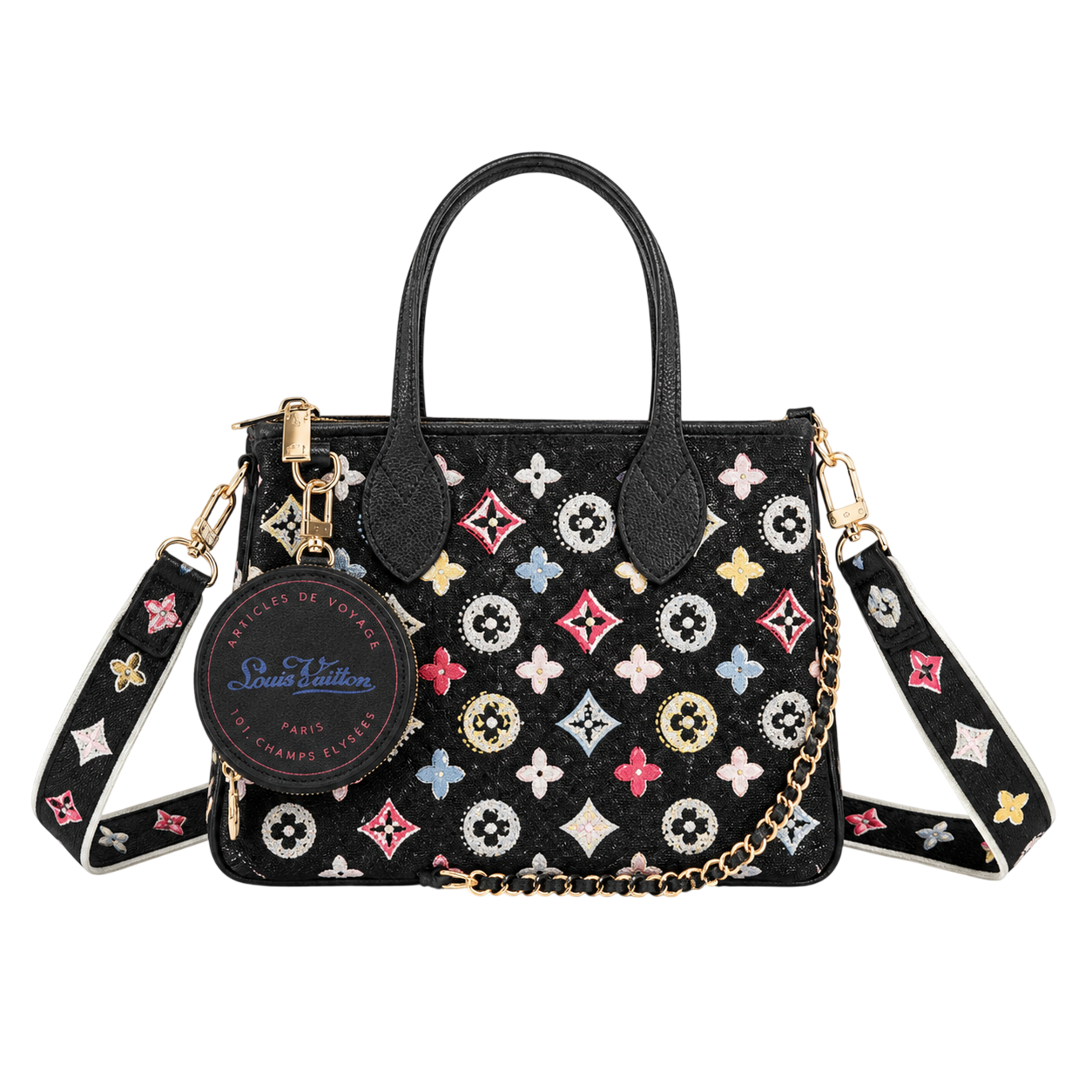 Louis Vuitton embellished denim mini tote