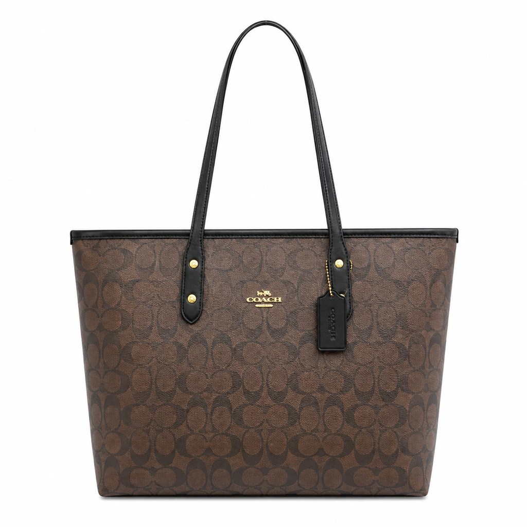 Coach city tote bag in signature canvas