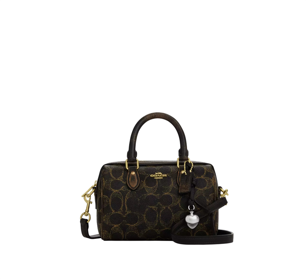 Coach Mini Rowan Crossbody Bag In Loved Signature Canvas With Charms