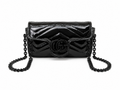 Gucci GG Marmont Monochrome Super Mini Bag in Black Patent Leather
