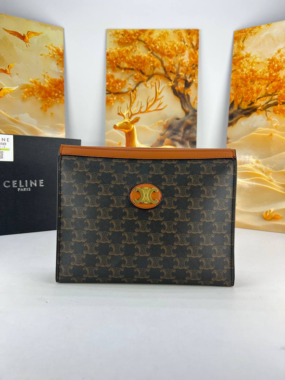 Celine Triomphe Canvas Zipped Pouch