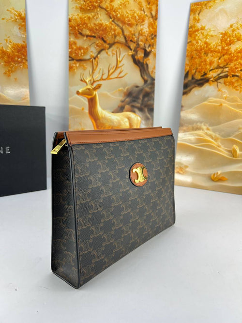 Celine Triomphe Canvas Zipped Pouch