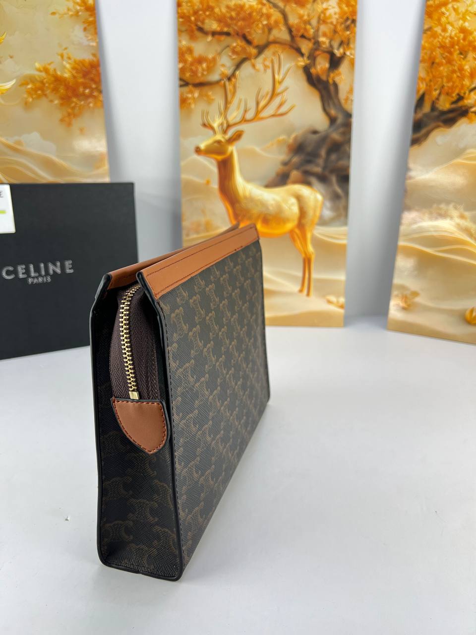 Celine Triomphe Canvas Zipped Pouch