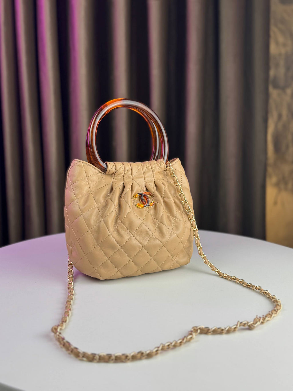 Chanel CC Top Handle Hobo Bag