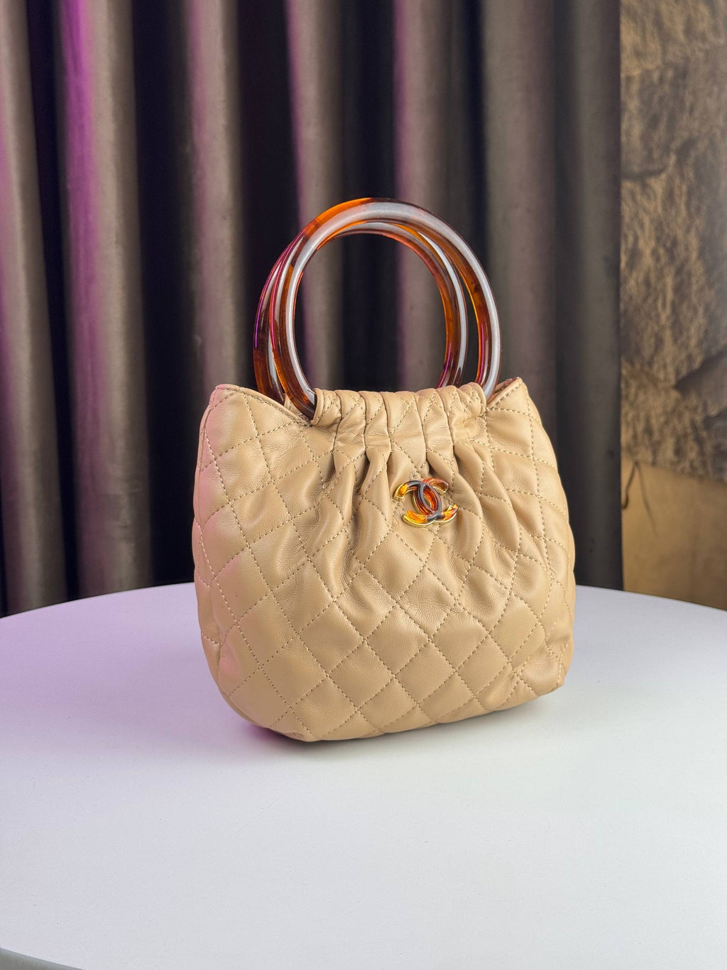Chanel CC Top Handle Hobo Bag