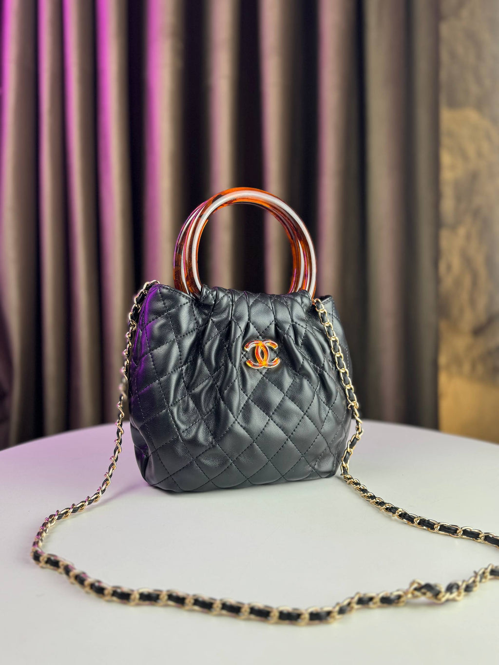 Chanel CC Top Handle Hobo Bag