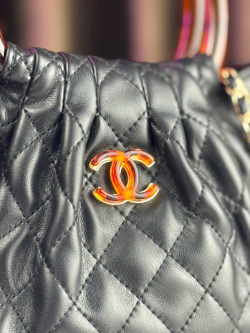 Chanel CC Top Handle Hobo Bag