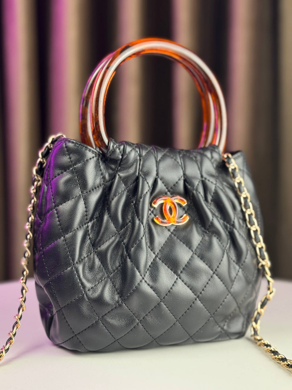Chanel CC Top Handle Hobo Bag