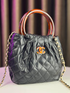 Chanel CC Top Handle Hobo Bag