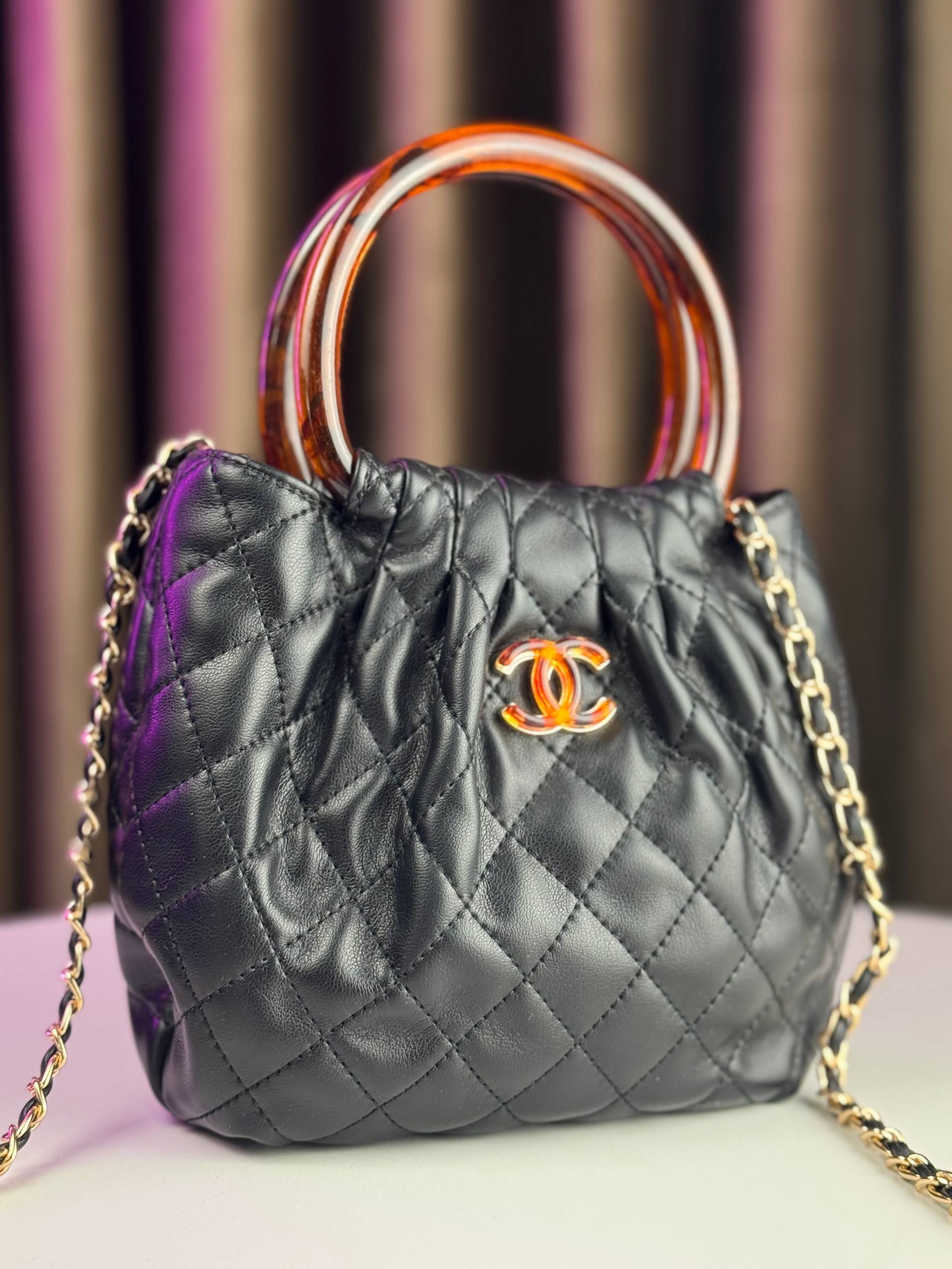 Chanel CC Top Handle Hobo Bag