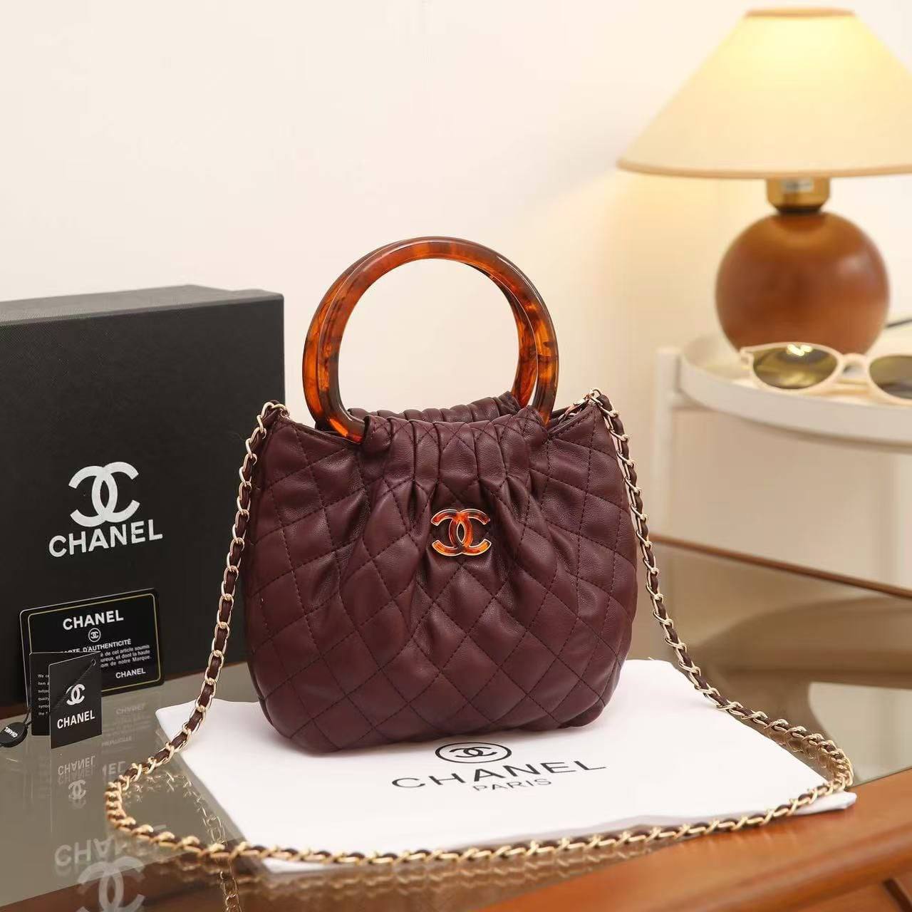 Chanel CC Top Handle Hobo Bag