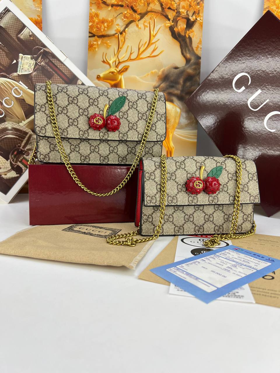 Gucci GG Supreme Mini Bag with Cherries