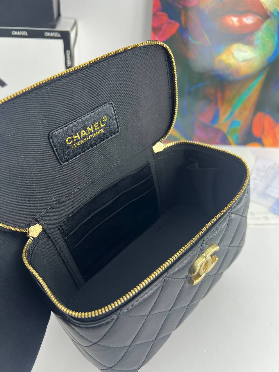 Chanel Quilted Vanity Case with Chain