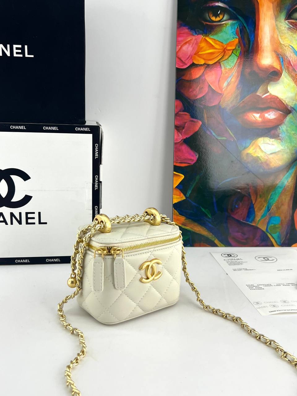 Chanel Quilted Vanity Case with Chain