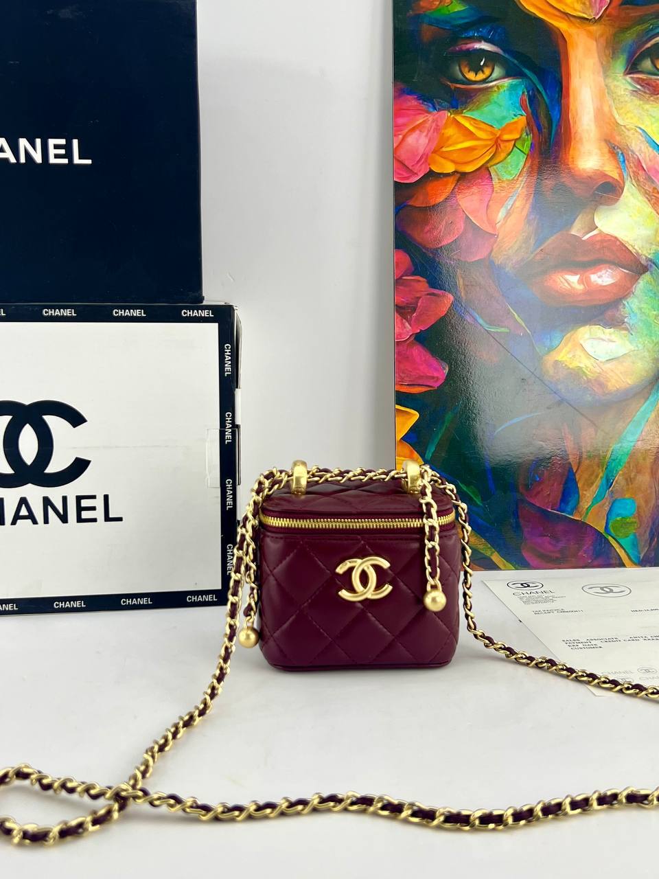 Chanel Quilted Vanity Case with Chain