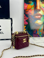 Chanel Quilted Vanity Case with Chain