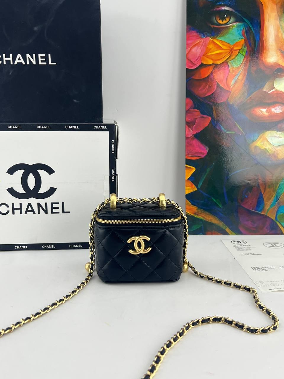 Chanel Quilted Vanity Case with Chain